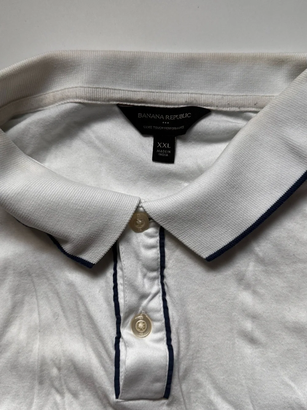 Banana Republic Factory White Polo with Black Trim
